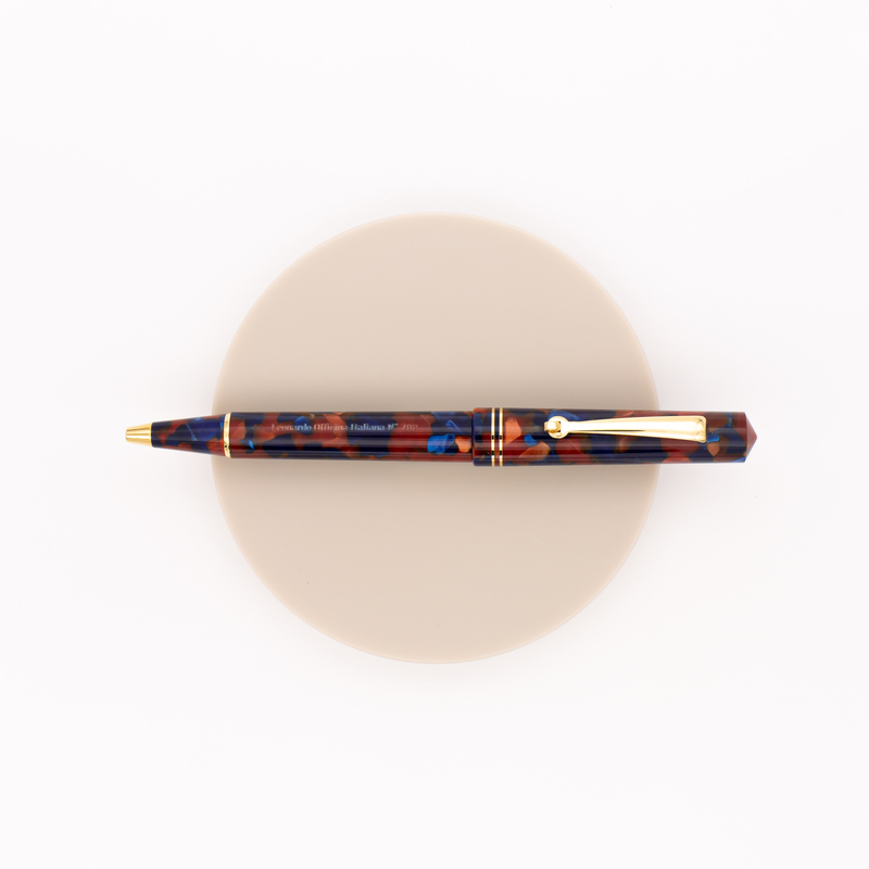 Leonardo Officina Italiana Momento Zero Ballpoint Pen Pietra Marina & Gold
