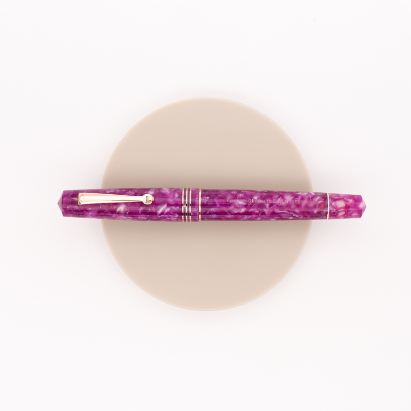 Leonardo Officina Italiana Momento Zero Penna Stilografica Viola Lavanda & Oro Rosa