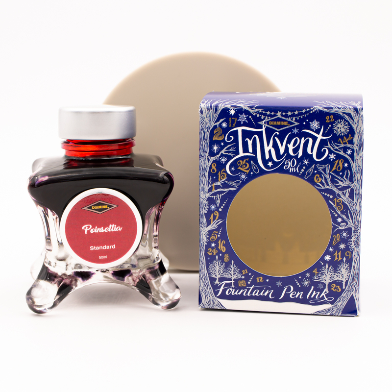 Diamine Inkvent Poinsettia Ink Bottle 50 ml Blue Edition