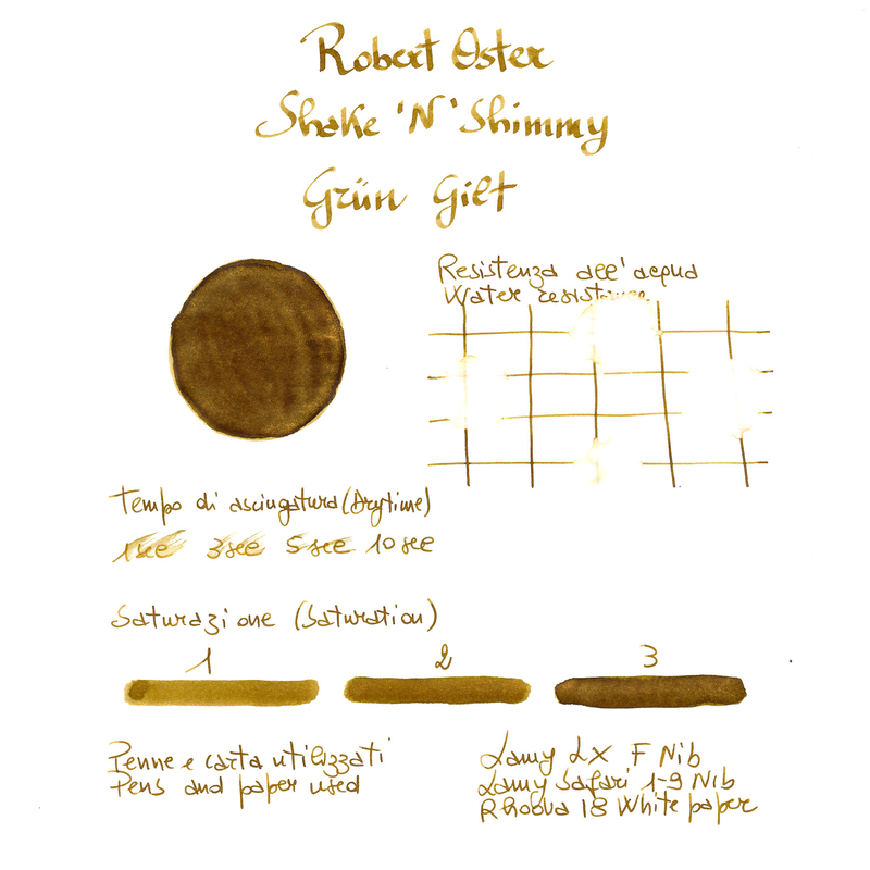 Robert Oster Shake 'N' Shimmy Grun Gilt Ink Bottle 50 ml