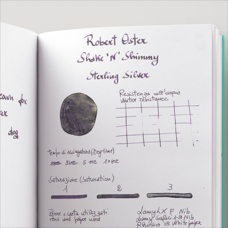 Robert Oster Shake 'N' Shimmy Stirling Silver Ink Bottle 50 ml