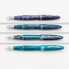 Leonardo Officina Italiana Furore Grande Penna Stilografica Blu Hawaii Oro 14 KT