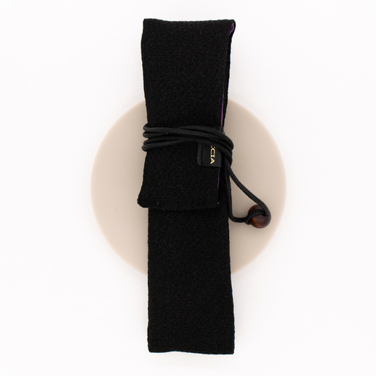 Taccia Kimono Chirimen Portapenne 1 Posto Nero