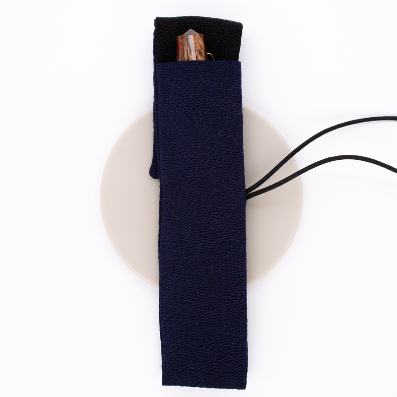 Taccia Kimono Pen Wrap Chirimen for 1 Pen Cobalt