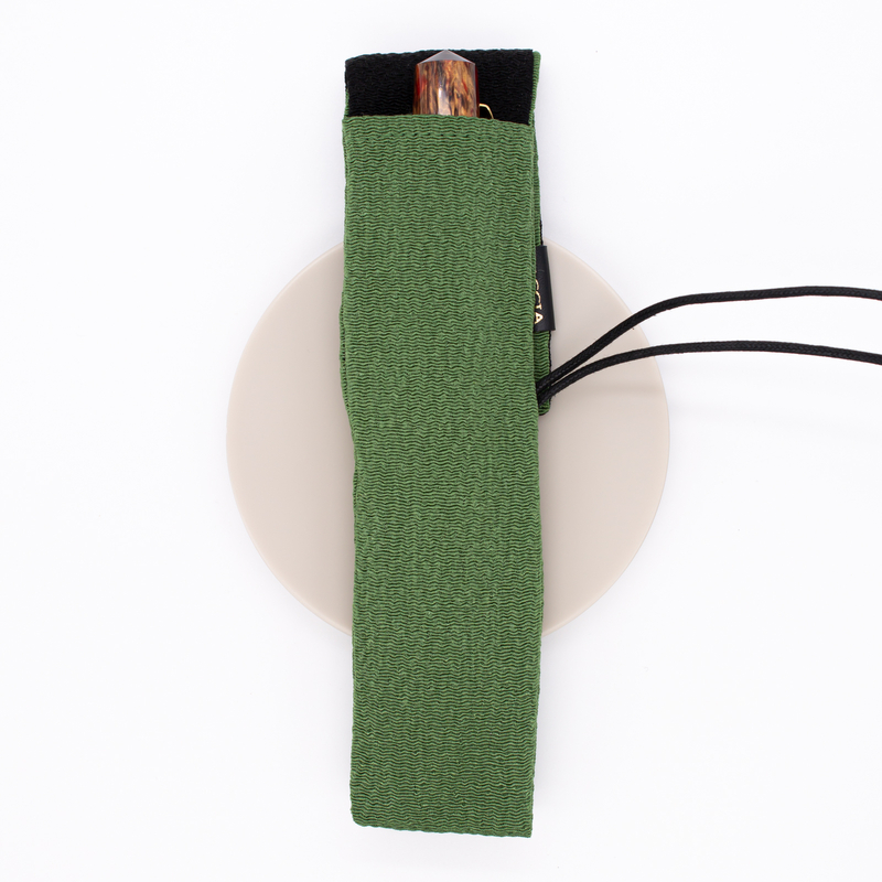 Taccia Kimono Pen Wrap Chirimen for 1 Pen Grass
