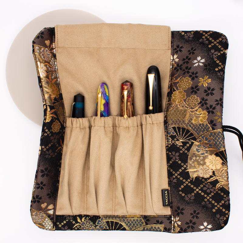 Taccia Kimono Pen Roll Rotolo Portapenne 4 Posti Sakura Night