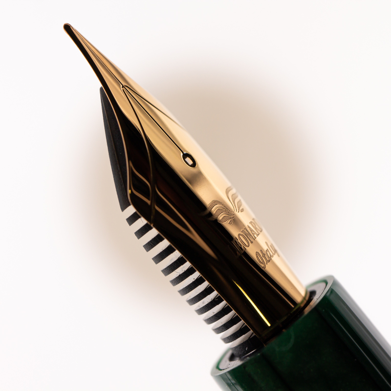 Leonardo Officina Italiana Momento Zero Penna Stilografica Verde Alga & Oro Rosa
