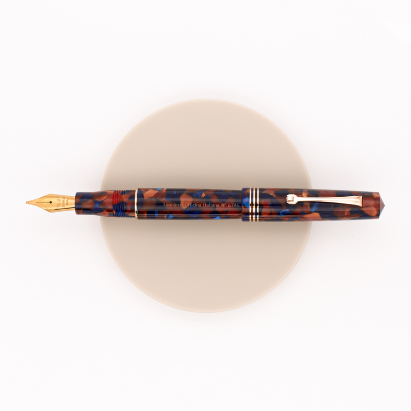 Leonardo Officina Italiana Momento Zero Penna Stilografica Pietra Marina & Oro Rosa