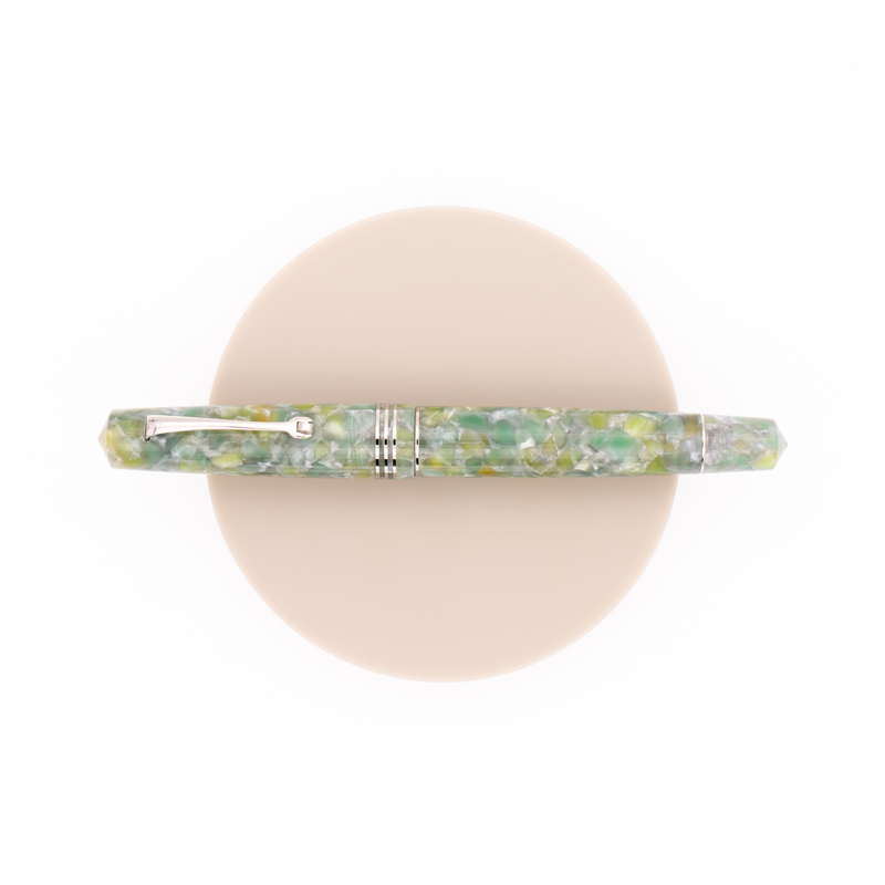 Leonardo Officina Italiana Momento Zero Penna Stilografica Giada & Rodio 14 KT