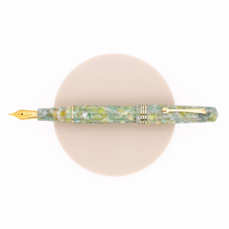 Leonardo Officina Italiana Momento Zero Fountain Pen Jade & Gold 14 KT