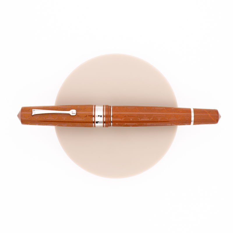 Leonardo Momento Zero Grande Art Déco 2021 Fountain Pen Terracotta & Rhodium Limited Edition