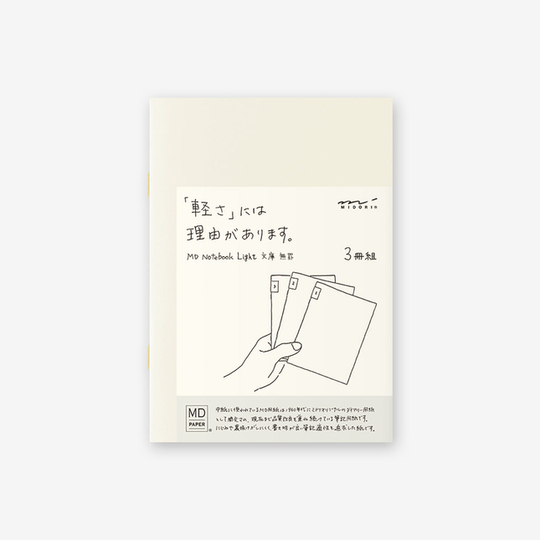 Md Paper Notebook Light A6 Blank Set 3 Quaderni