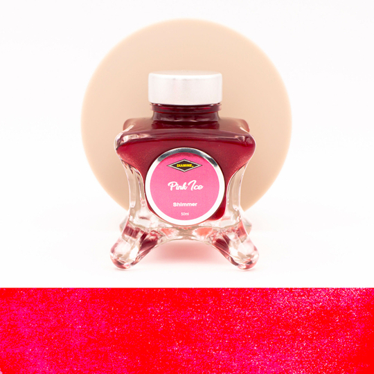 Diamine Inkvent Pink Ice Ink Bottle 50 ml Red Edition Shimmer