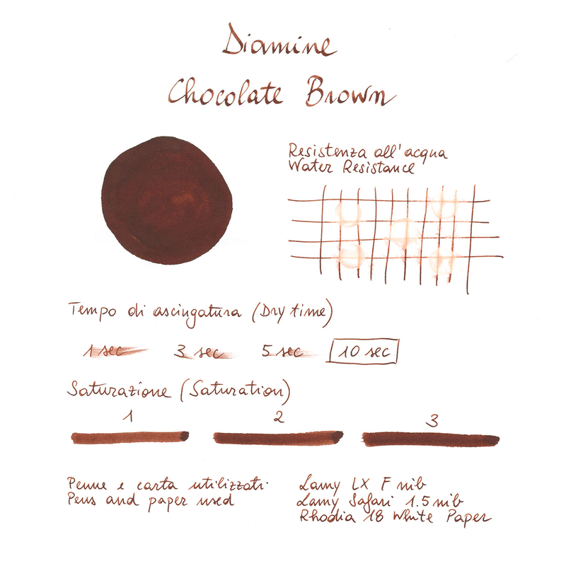 Diamine Chocolate Brown Ink Bottle 80 ml