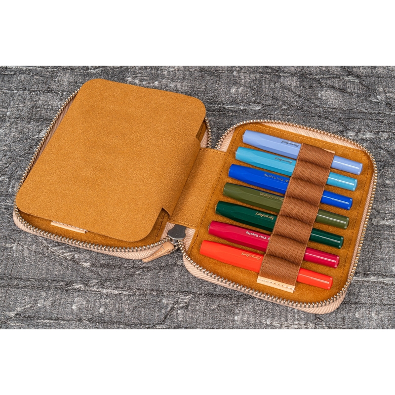 Galen Leather Portapenne in Pelle per Kaweco 14 Posti Undyed Leather
