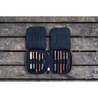 Galen Leather Portapenne in Pelle con Zip 10 Posti Nero