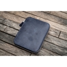Galen Leather Zippered 10 Slots Pen Case Crazy Horse Navy Blue