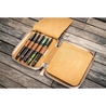 Galen Leather Portapenne in Pelle con Zip 10 Posti Undyed Leather