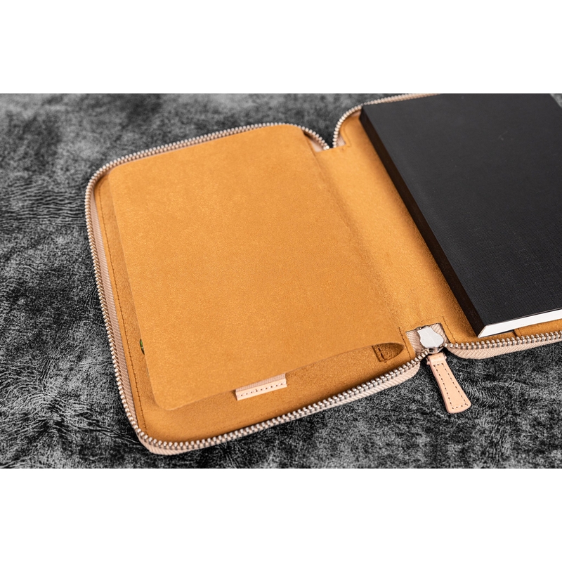 Galen Leather Portapenne in Pelle 10 Posti con Notebook A5 Undyed Leather