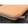 Galen Leather Zippered 20 Slots Pen Case Undyed Leather