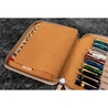Galen Leather Portapenne in Pelle con Zip 20 Posti Undyed Leather