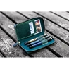 Galen Leather Portapenne in Pelle con Zip 3 Posti Crazy Horse Forest Green