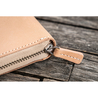 Galen Leather Zippered 3 Slots Pen Case Undyed Leather