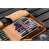 Galen Leather Zippered 40 Slots Pen Case Crazy Horse Brown