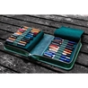 Galen Leather Zippered 40 Slots Pen Case Crazy Horse Forest Green