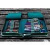 Galen Leather Zippered 40 Slots Pen Case Crazy Horse Forest Green