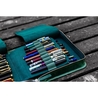 Galen Leather Zippered 40 Slots Pen Case Crazy Horse Forest Green