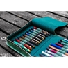 Galen Leather Zippered 40 Slots Pen Case Crazy Horse Forest Green