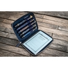 Galen Leather Zippered 5 Slots Pen Case with A6 Notebook Crazy Horse Navy Blue