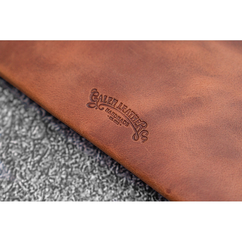Galen Leather Slip-N-Zip Portapenne in Pelle 4 Posti Crazy Horse Tan