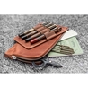 Galen Leather Slip-N-Zip 4 Slots Zippered Pen Pouch Crazy Horse Tan