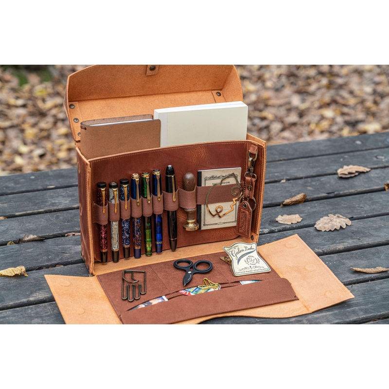 Galen Leather Writer's Medic Bag Crazy Horse Tan