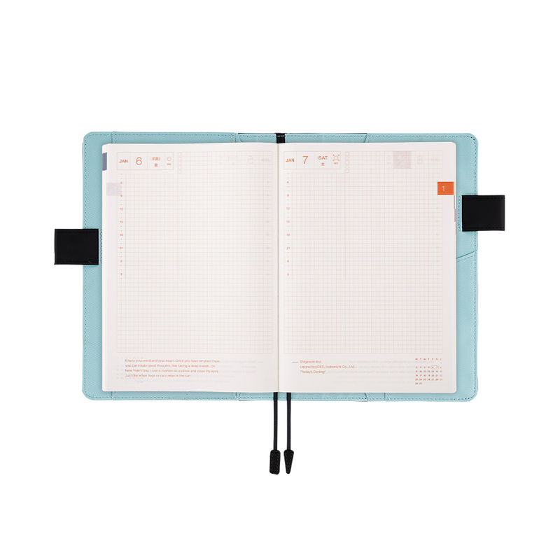 Hobonichi Techo Cousin A5 Black x Clear Blue Set Cover + 2023 Diary