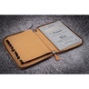 Galen Leather Zippered 10 Slots Pen Case with A5 Notebook Crazy Horse Brown