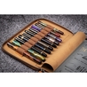 Galen Leather Portapenne in Pelle 10 Posti con Notebook A5 Crazy Horse Brown