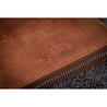 Galen Leather Zippered 20 Slots Pen Case Crazy Horse Brown