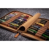 Galen Leather Zippered 20 Slots Pen Case Crazy Horse Brown