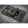Galen Leather Zippered 20 Slots Pen Case Crazy Horse Forest Green
