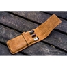 Galen Leather Flap Pen Case for 3 Pens Crazy Horse Brown