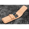 Galen Leather Flap Pen Case for 3 Pens Undyed