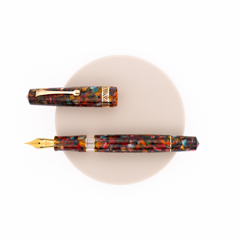 Leonardo Momento Magico Penna Stilografica Millefiori & Oro 14 KT