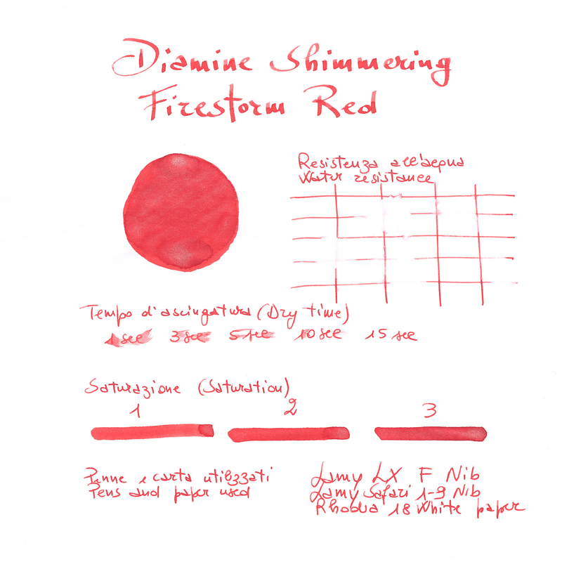 Diamine Shimmering Firestorm Red Ink Bottle 50 ml