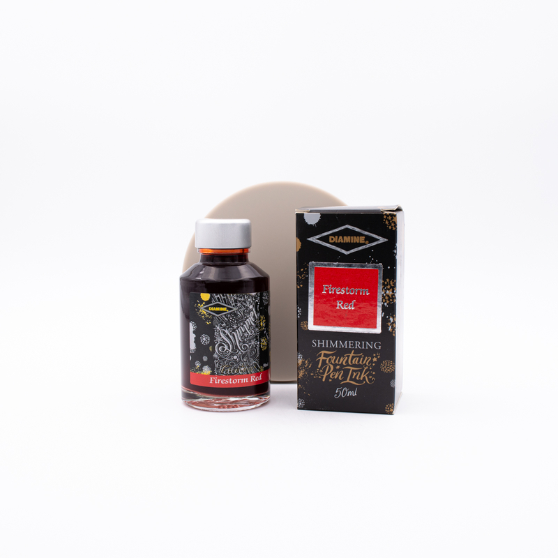 Diamine Shimmering Firestorm Red Ink Bottle 50 ml