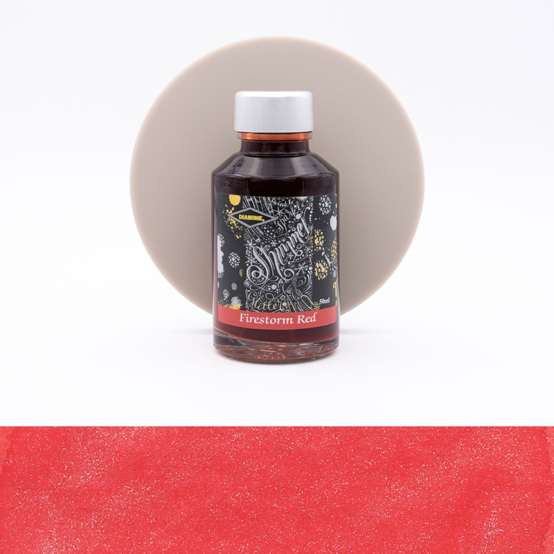 Diamine Shimmering Firestorm Red Ink Bottle 50 ml