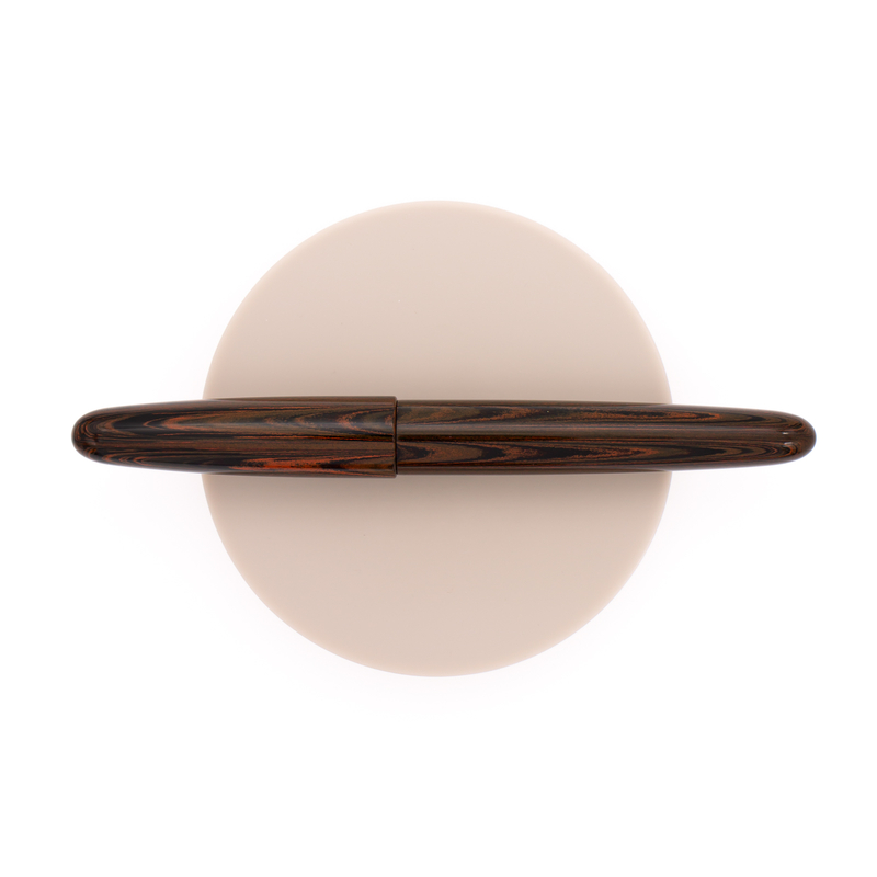 Wancher Dream Pen True Ebonite Fountain Pen Marble Brown & Rhodium