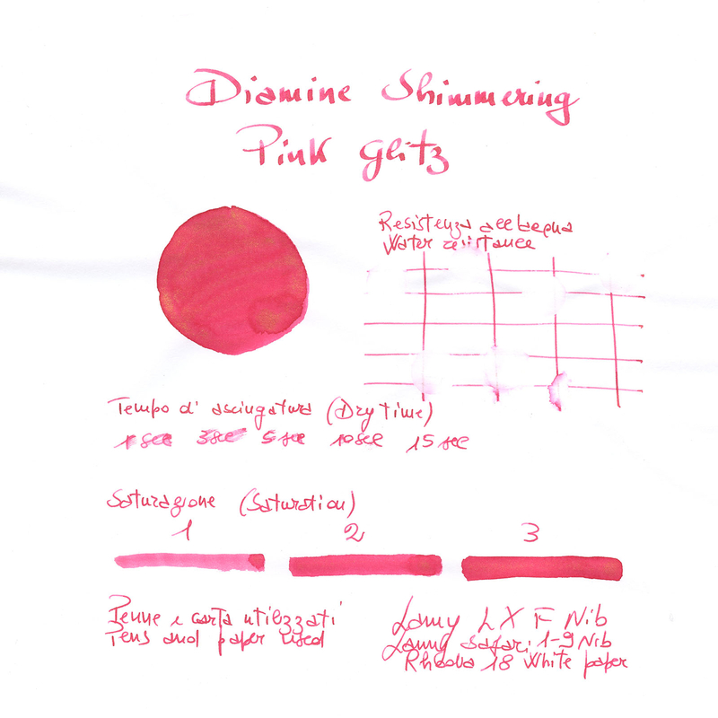 Diamine Shimmering Pink Glitz Ink Bottle 50 ml